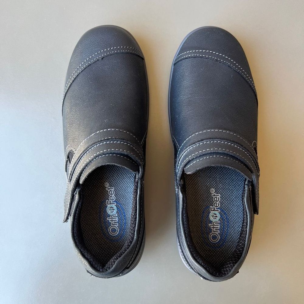 Orthofeet 813 Solerno Casual Orthotic Slip On Shoes Womens 7 Black Leather - Picture 5 of 13